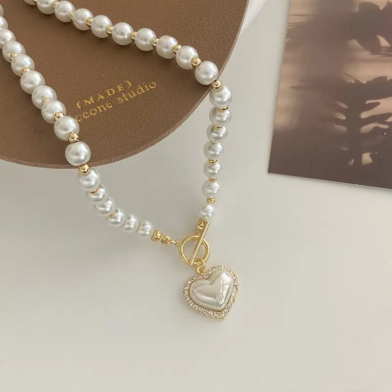 Heart Pearl Necklace