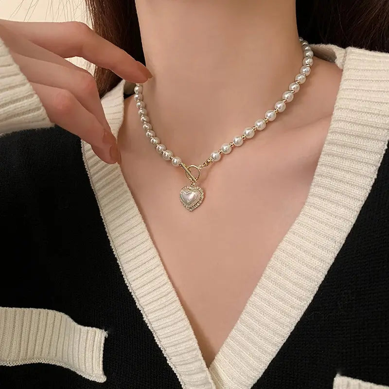 Heart Pearl Necklace