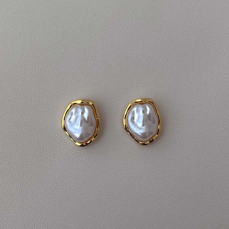 Geometric Pearl Earrings