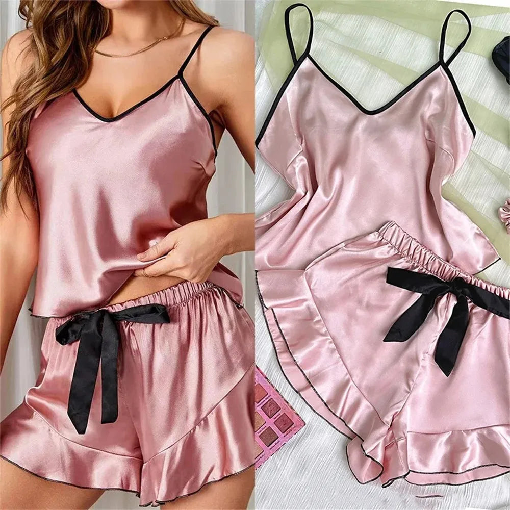 Ruffled Edge Pajama Set