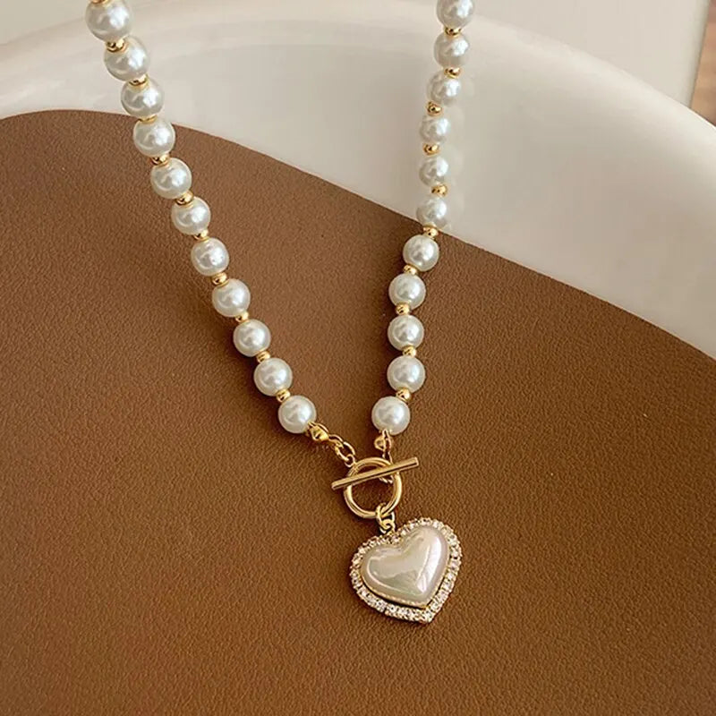 Heart Pearl Necklace