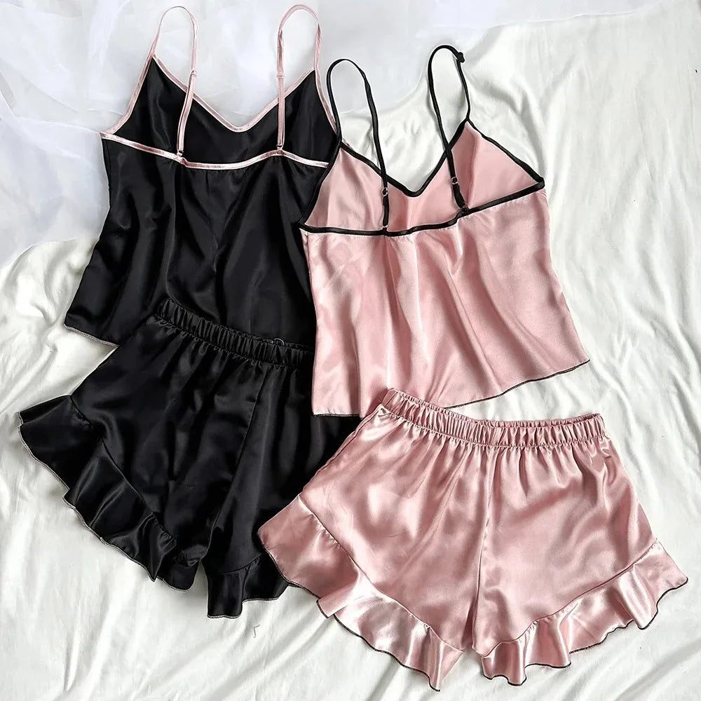 Ruffled Edge Pajama Set