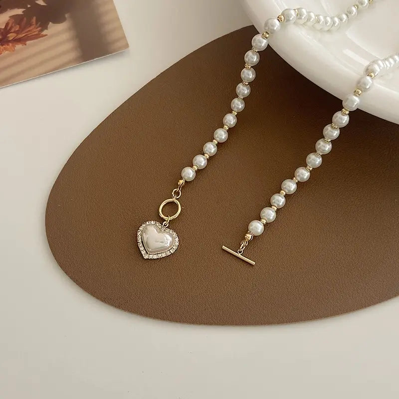 Heart Pearl Necklace