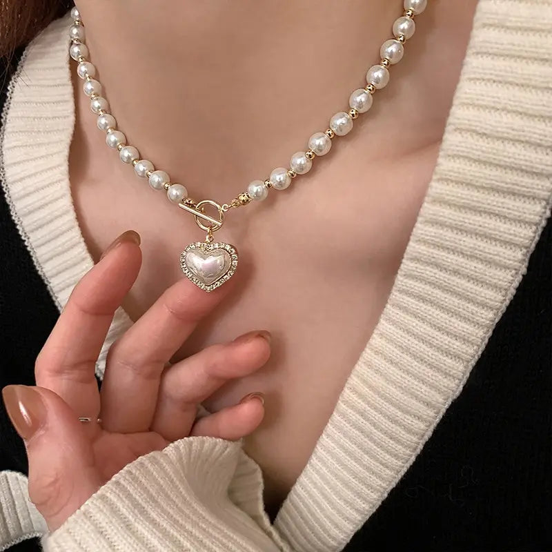 Heart Pearl Necklace