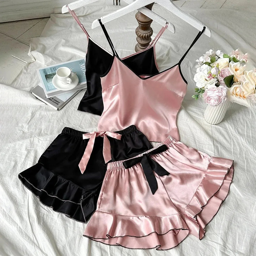Ruffled Edge Pajama Set