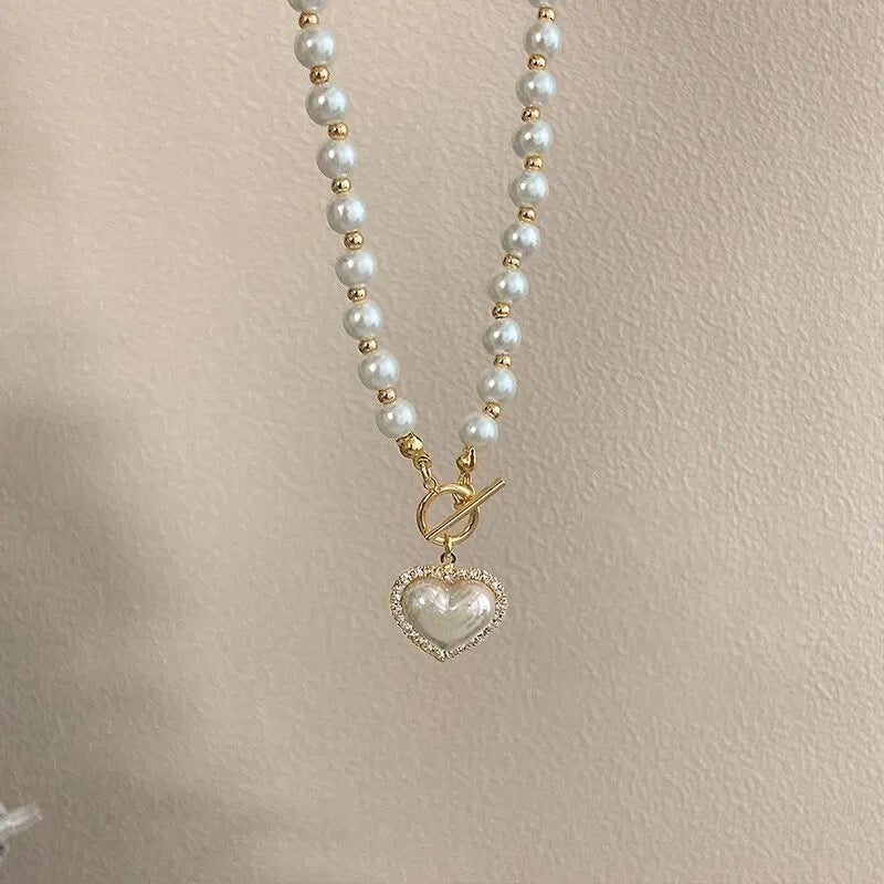 Heart Pearl Necklace