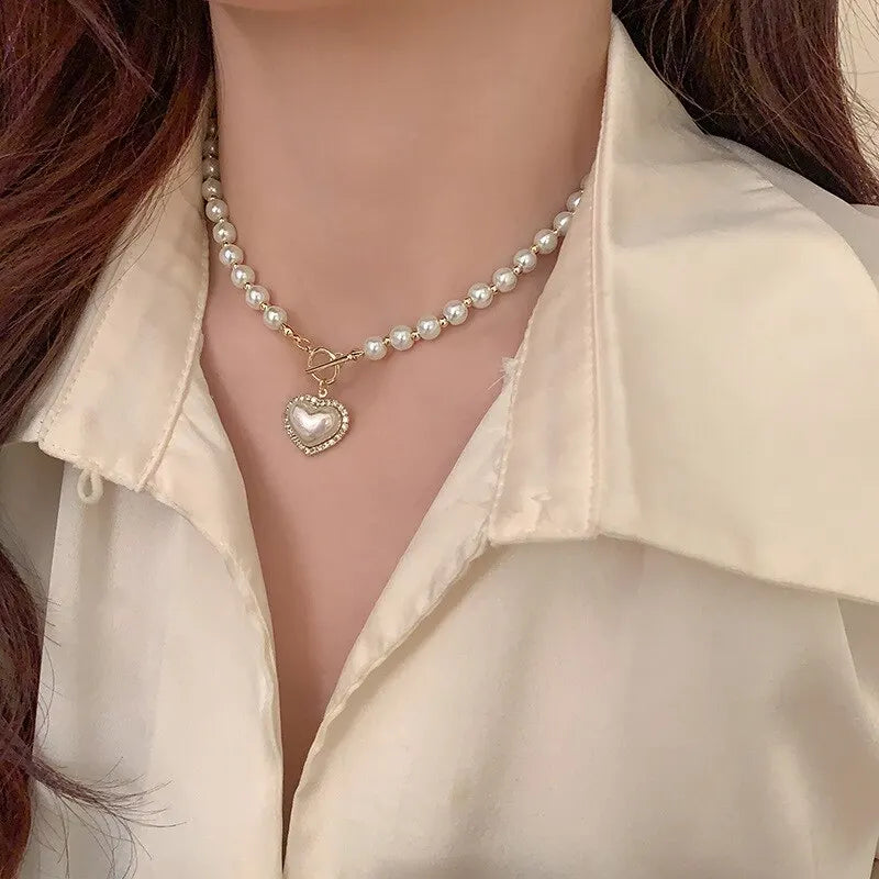 Heart Pearl Necklace